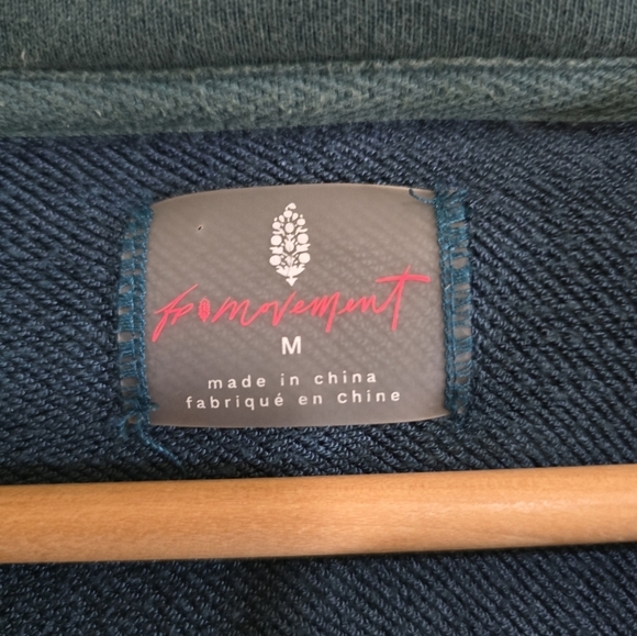 Free People Movement All Your Love Hoodie Medium Blue Teal Oversized Jacket - Picture 6 of 9